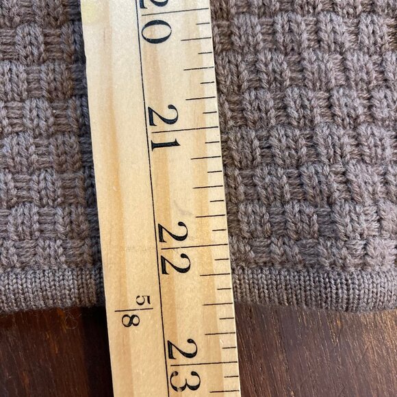 Talbots Pure Merino Cardigan Med Brown /Taupe Textured V-Neck Collar, EUC, Large - Picture 13 of 15